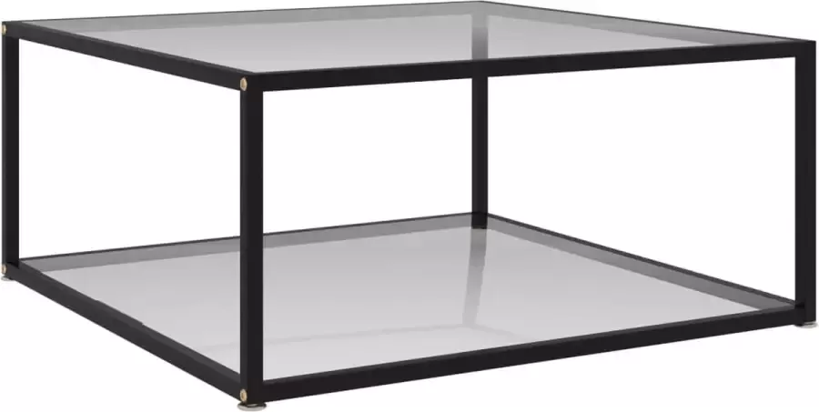 VidaXL Salontafel transparant 80x80x35 cm gehard glas