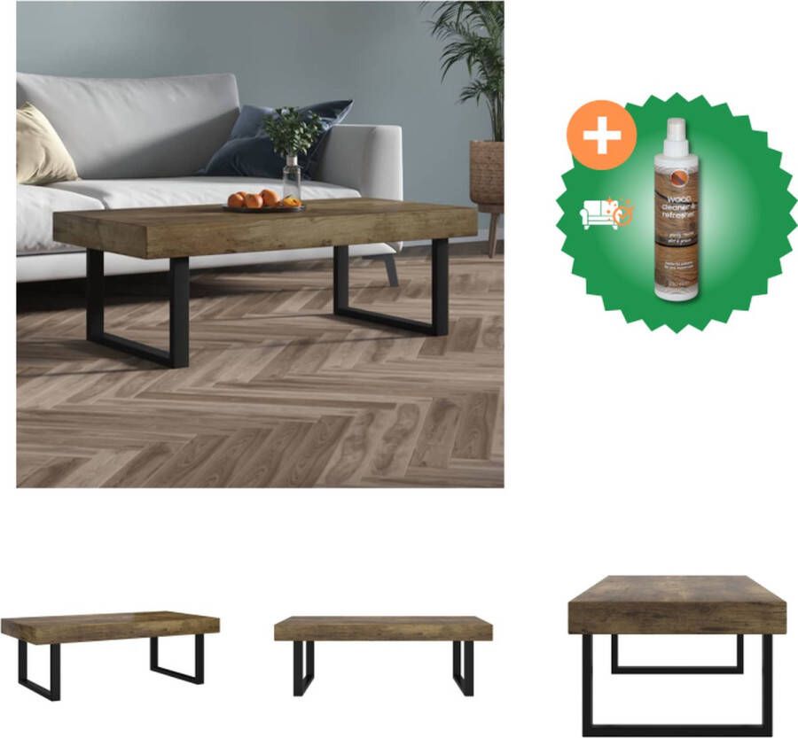 VidaXL Salontafel Trendy Bijzettafel 120 x 60 x 40 cm Ken- Stabiel en elegant Kleur- Donkerbruin Zwart Materiaal- MDF IJzer Montage vereist Tafel Inclusief Houtreiniger en verfrisser