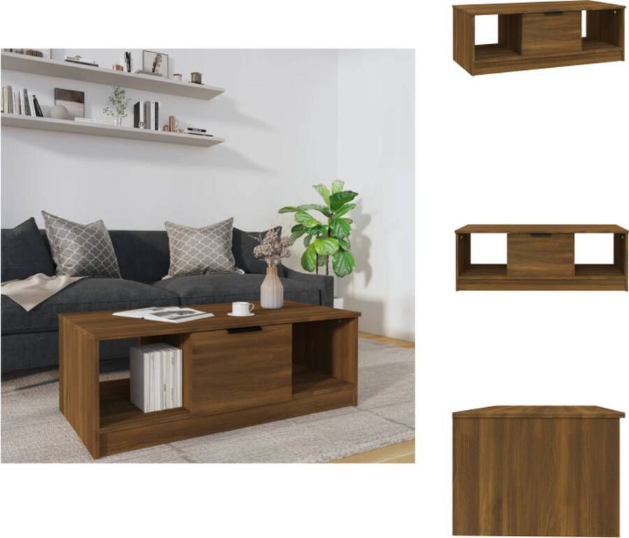 vidaXL Salontafel Trendy Hout 102x50x36cm Bruineiken Tafel