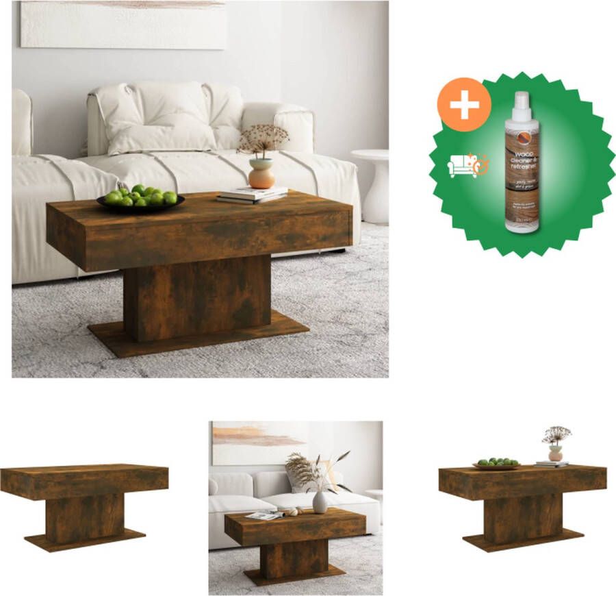 VidaXL salontafel Trendy meubels 96 x 50 x 45 cm Ken- gerookt eiken Tafel Inclusief Houtreiniger en verfrisser