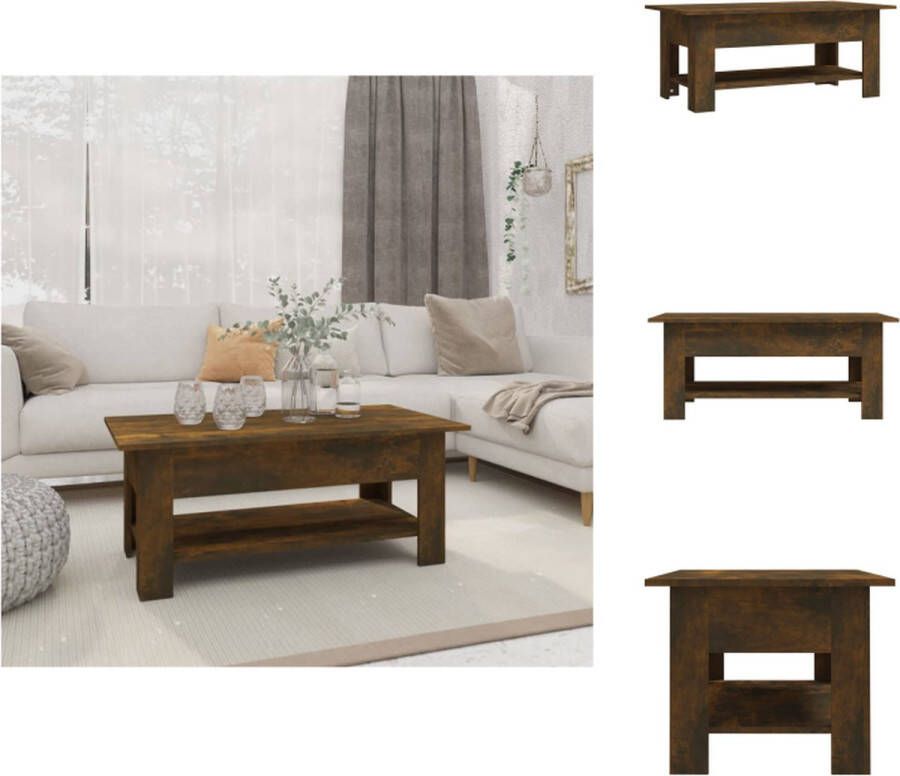 VidaXL Salontafel Salontafels Koffietafel Woonkamertafel Salontafel 102x55x42 cm bewerkt hout gerookt eikenkleurig