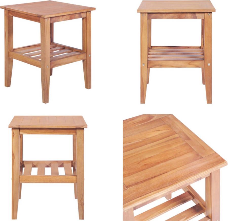 VidaXL Salontafel vierkant 40x40x50 cm massief teakhout Salontafel Salontafels Salon Tafel Salon Tafels
