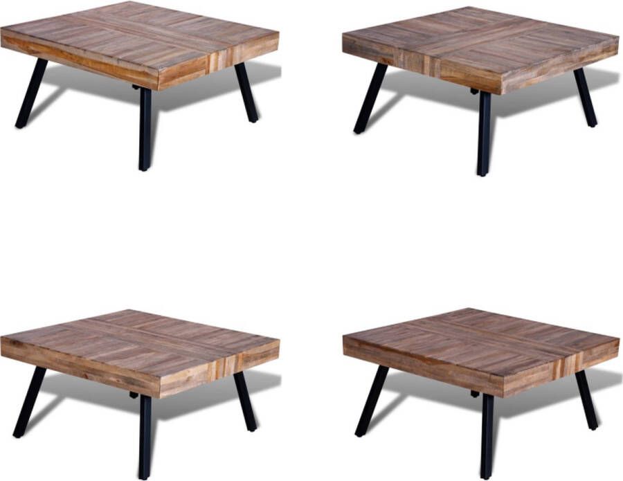 VidaXL Salontafel vierkant gerecycled teakhout Salontafel Salon Tafel Salon Tafels