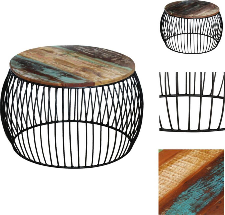 VidaXL Salontafel Salontafels Tafel Tafels Salontafel rond 68x37 cm massief gerecycled hout