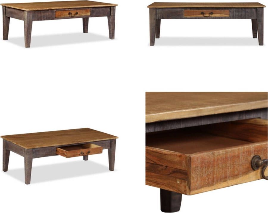 VidaXL Salontafel vintage stijl 118x60x40 cm massief hout Salontafel Salontafels Koffietafel Koffietafels