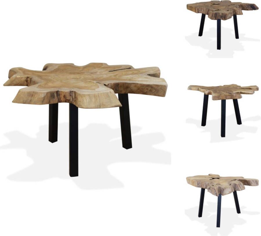 VidaXL Salontafel Salontafels Bijzettafel Bijzettafels Salontafel 80x70x38 cm echt teakhout