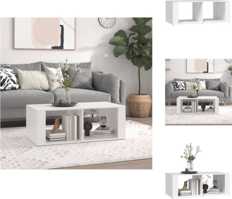 VidaXL Salontafel Salontafels Bijzettafel Woonkamertafel Salontafel 100x50x36 cm bewerkt hout wit - Foto 2