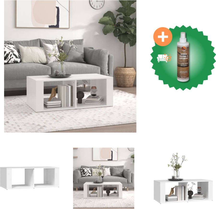 VidaXL Salontafel 100x50x36 cm bewerkt hout wit Tafel Inclusief Houtreiniger en verfrisser