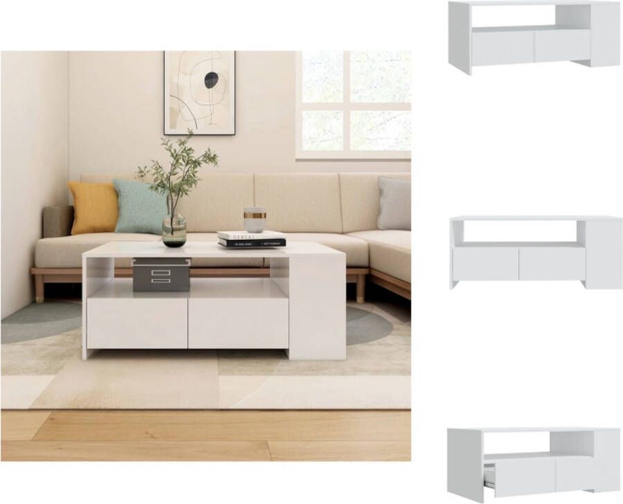 VidaXL Salontafel Salontafels Bijzettafel Tafel Salontafel 102x55x42 cm bewerkt hout zwart