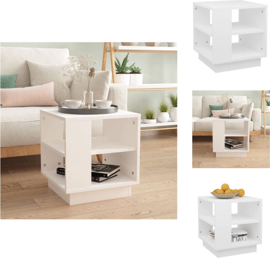 VidaXL Salontafel Salontafels Woonkamertafel Banktafel Salontafel 40x40x43 cm bewerkt hout wit