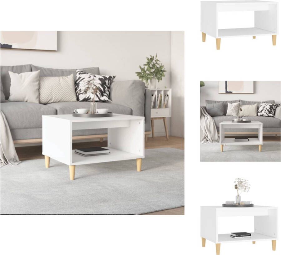 VidaXL Salontafel Salontafels Tafel Bijzettafel Salontafel 60x50x40 cm bewerkt hout wit