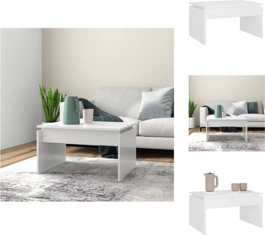 VidaXL Salontafel Salontafels Koffie Tafel Koffie Tafels Salontafel 68x50x38 cm bewerkt hout wit - Foto 2