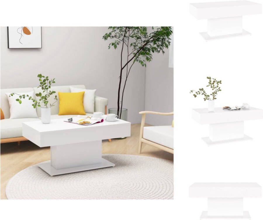 vidaXL Salontafel Wit Spaanplaat 96x50x45 cm Stabiel Duurzaam Tafel