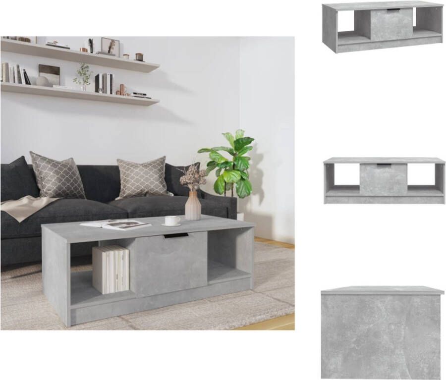 VidaXL Salontafel Salontafels Bijzettafel Tafel Salontafel 102x50x36 cm bewerkt hout betongrijs - Foto 2
