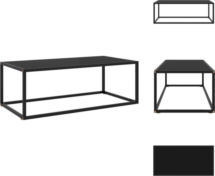 VidaXL Salontafel Salontafels Koffietafel Koffietafels Salontafel met zwart glas 100x50x35 cm zwart