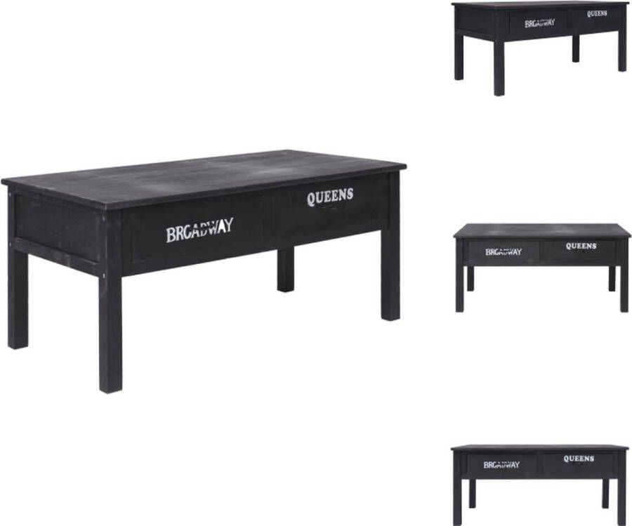 VidaXL Salontafel Salontafels Houten Salontafel Houten Salontafels Salontafel 100x50x45 cm hout zwart - Foto 2
