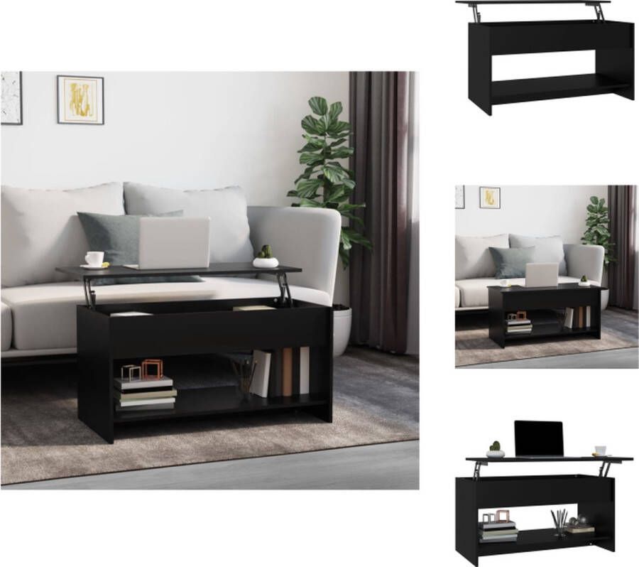 VidaXL Salontafel Zwart 102 x 50 x 52.5 cm Bewerkt hout Tafel