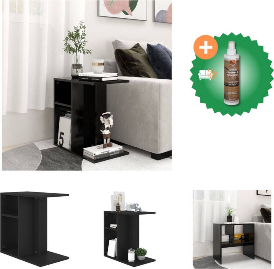 VidaXL Salontafel Zwart 50 x 30 x 50 cm spaanplaat monteerbaar aan de wand Tafel Inclusief Houtreiniger en verfrisser