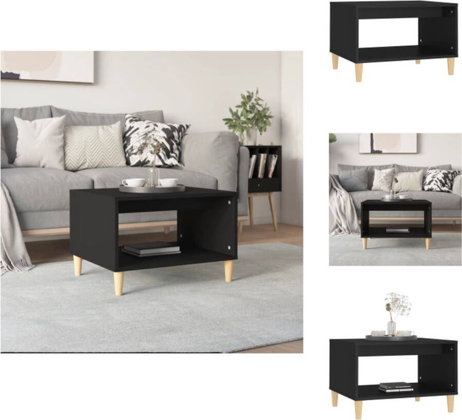 VidaXL Salontafel Salontafels Tafel Bijzettafel Salontafel 60x50x40 cm bewerkt hout zwart - Foto 2