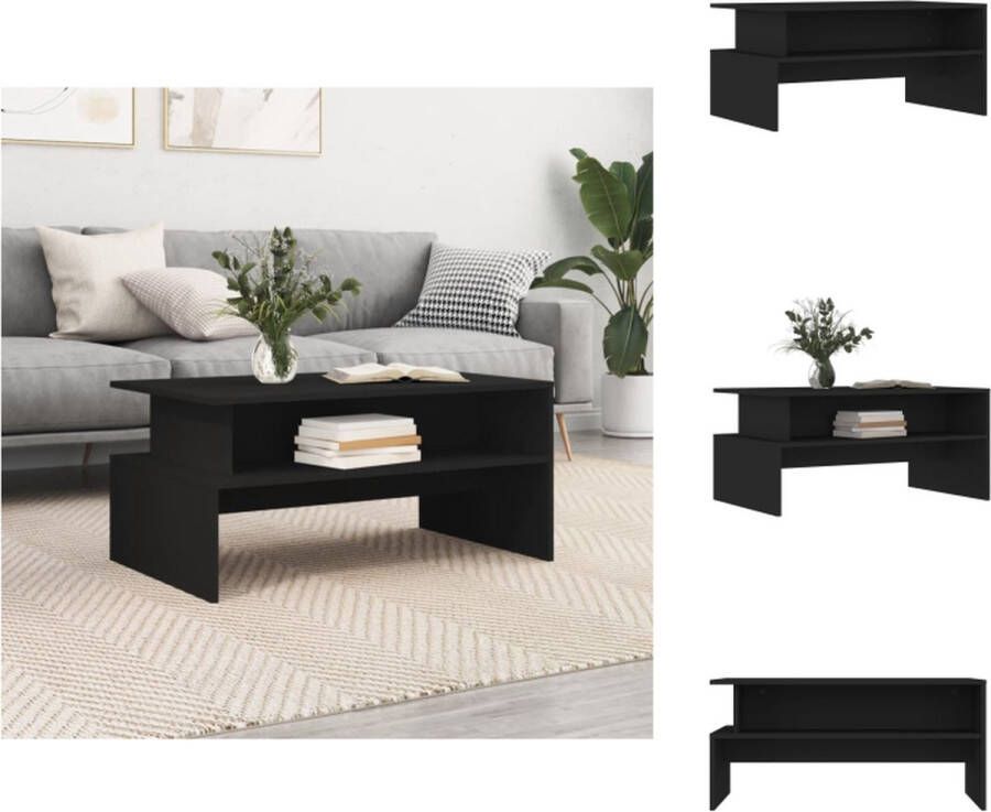 VidaXL Salontafel Salontafels Bijzettafel Woonkamertafel Salontafel 90x55x42 5 cm bewerkt hout zwart