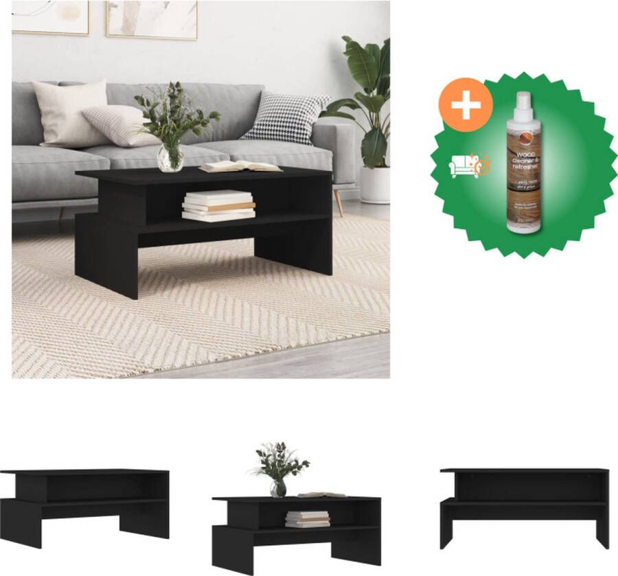 VidaXL Salontafel Zwart 90x55x42.5 cm Duurzaam materiaal Tafel Inclusief Houtreiniger en verfrisser