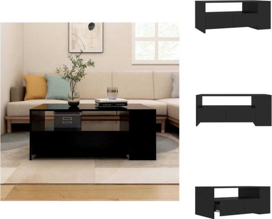 VidaXL Salontafel Salontafels Bijzettafel Tafel Salontafel 102x50x45 cm bewerkt hout zwart