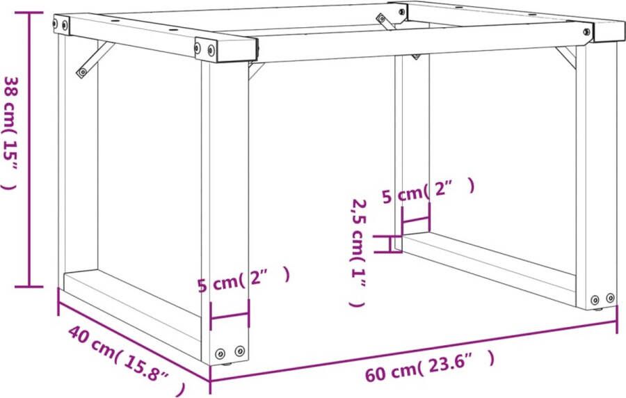 VidaXL -Salontafelpoten-O-frame-60x40x38-cm-gietijzer - Foto 3