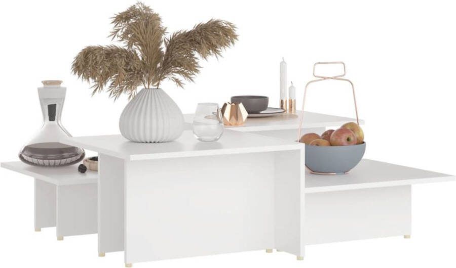 VidaXL -Salontafels-2-st-111 5x50x33-cm-bewerkt-hout-wit - Foto 2