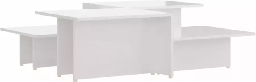 VidaXL -Salontafels-2-st-111 5x50x33-cm-bewerkt-hout-hoogglans-wit - Foto 2