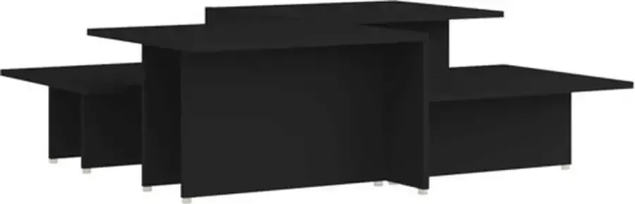 VidaXL -Salontafels-2-st-111 5x50x33-cm-bewerkt-hout-zwart - Foto 2