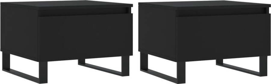 VidaXL -Salontafels-2-st-50x46x35-cm-bewerkt-hout-zwart - Foto 1