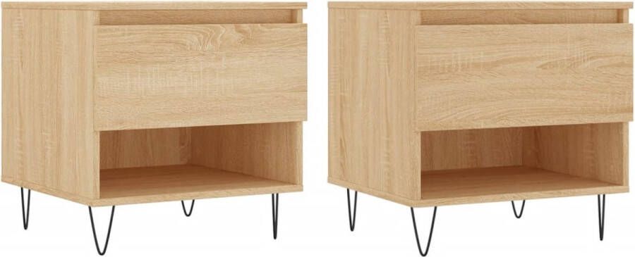 VidaXL -Salontafels-2-st-50x46x50-cm-bewerkt-hout-sonoma-eikenkleurig - Foto 2