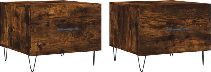 VidaXL -Salontafels-2-st-50x50x40-cm-bewerkt-hout-gerookt-eikenkleurig - Foto 11