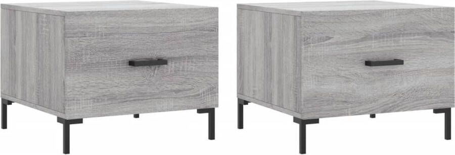 VidaXL -Salontafels-2-st-50x50x40-cm-bewerkt-hout-grijs-sonoma-eiken - Foto 11