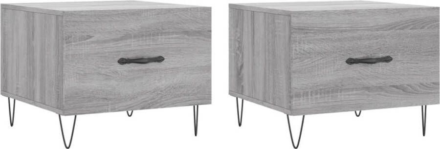 VidaXL -Salontafels-2-st-50x50x40-cm-bewerkt-hout-grijs-sonoma-eiken - Foto 10