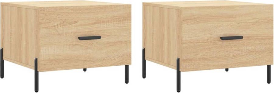 VidaXL -Salontafels-2-st-50x50x40-cm-bewerkt-hout-sonoma-eikenkleurig - Foto 12