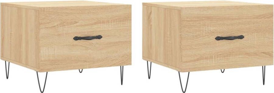 VidaXL -Salontafels-2-st-50x50x40-cm-bewerkt-hout-sonoma-eikenkleurig - Foto 11