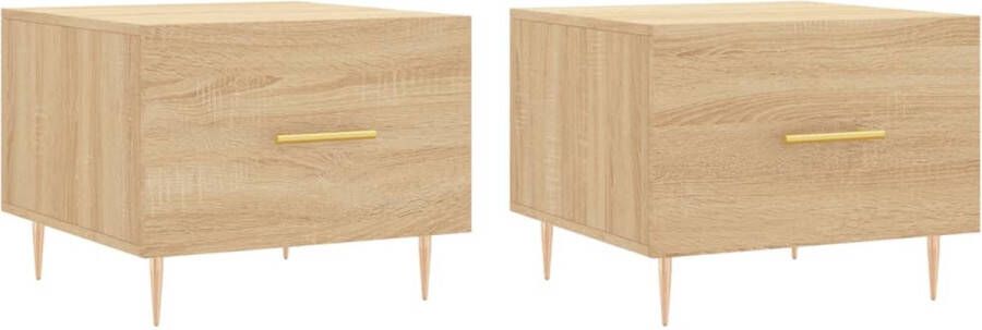 VidaXL -Salontafels-2-st-50x50x40-cm-bewerkt-hout-wit - Foto 10