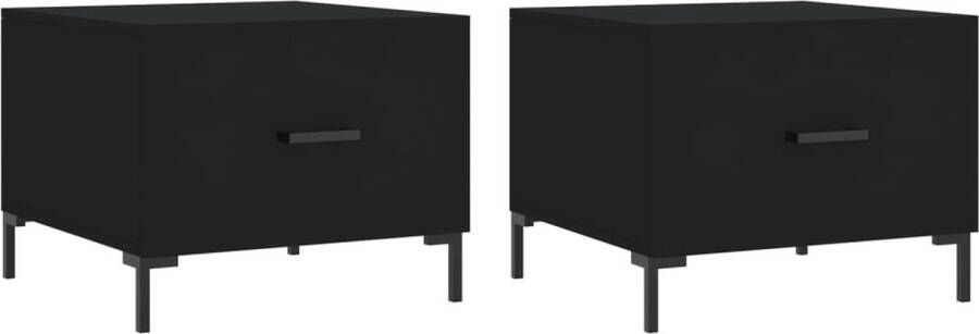 VidaXL -Salontafels-2-st-50x50x40-cm-bewerkt-hout-zwart - Foto 8