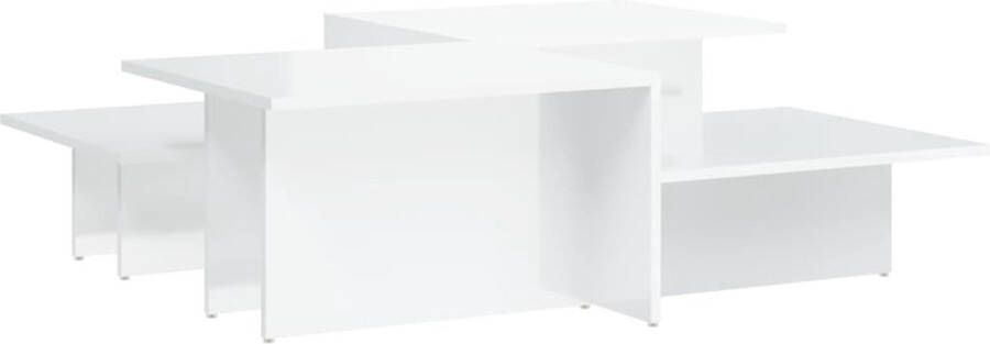 VidaXL Salontafels Hoogglans Wit 2 stuks Salontafel Bijzettafels Houten Meubilair Hoogglans Wit Modern Design Livingroom Furniture