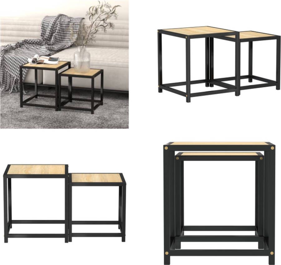 VidaXL Salontafels 2 st MDF sonoma eikenkleurig Theetafel Theetafels Bijzettafel Salontafel