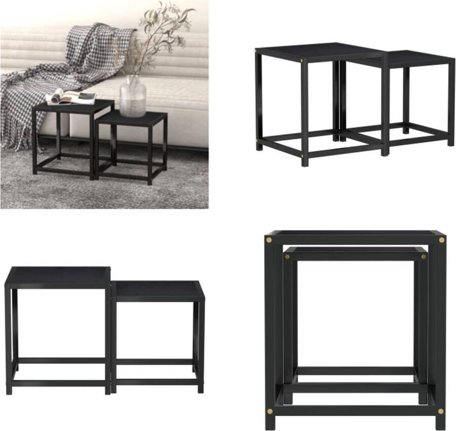 VidaXL Salontafels 2 st MDF zwart Theetafel Theetafels Bijzettafel Salontafel