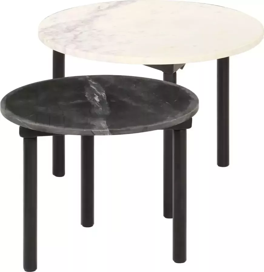 VidaXL Salontafels 2 stuks zwart en wit