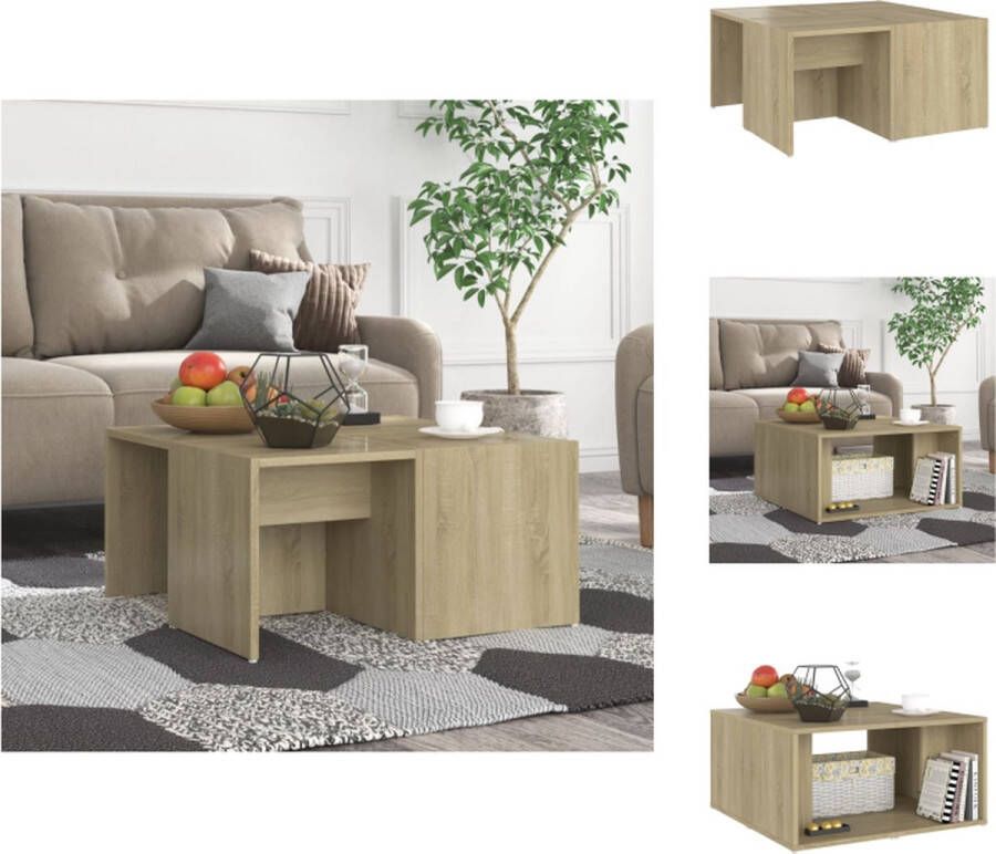 VidaXL Salontafels Sonoma Eiken Spaanplaat 66 x 66 x 33 cm Set van 4 Tafel