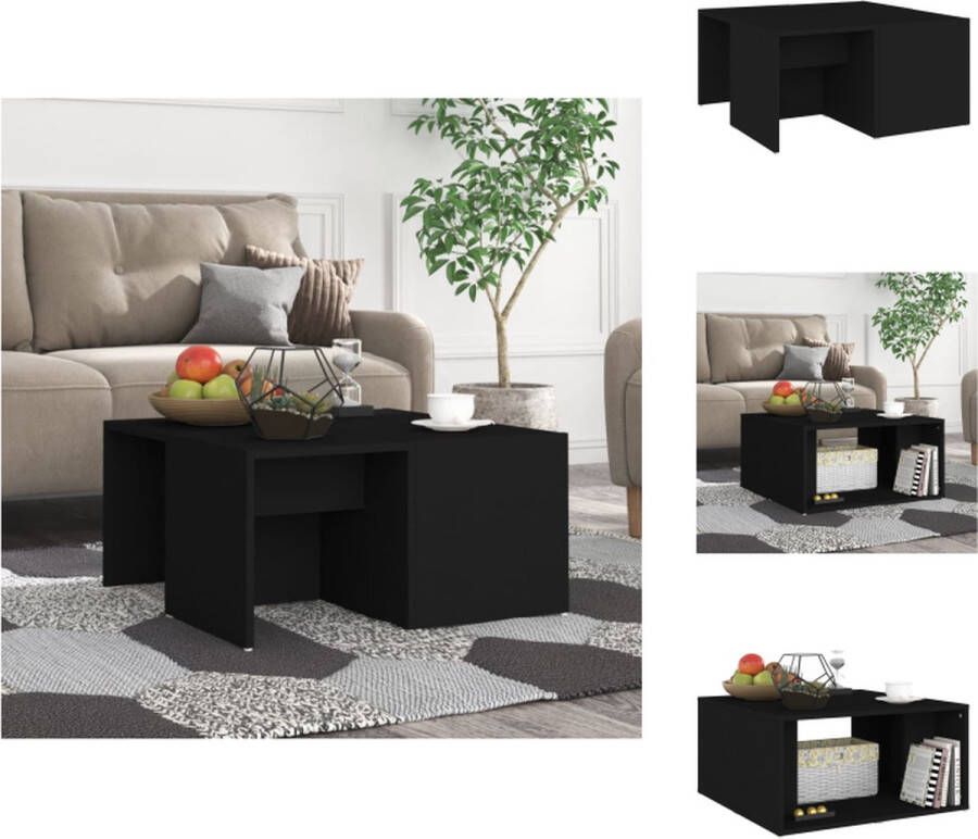 VidaXL Salontafels Zwart Spaanplaat 66 x 66 x 33 cm Set van 4 Tafel