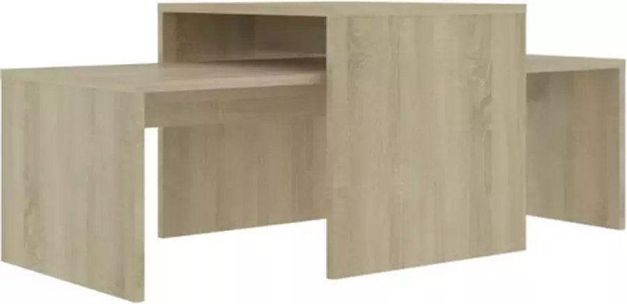 VIDAXL Salontafelset 100x48x40 cm bewerkt hout sonoma eikenkleurig - Foto 3