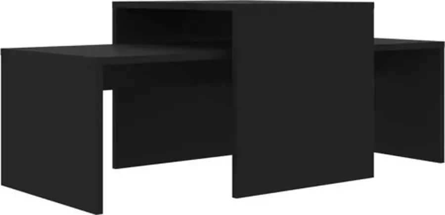 VIDAXL Salontafelset 100x48x40 cm bewerkt hout zwart - Foto 2