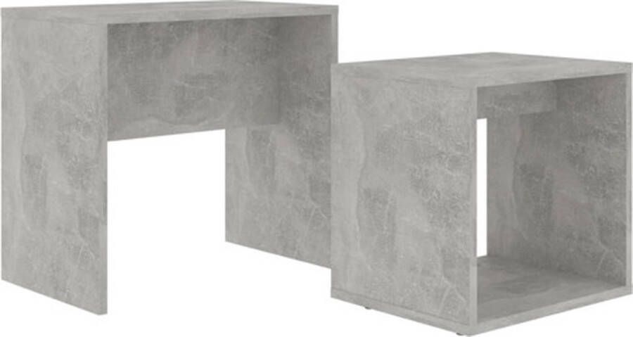 VidaXL -Salontafelset-48x30x45-cm-bewerkt-hout-betongrijs - Foto 4