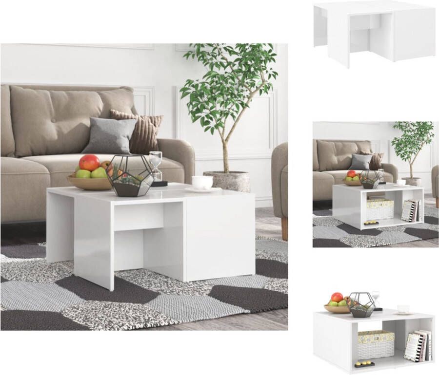 VidaXL Salontafelset Salontafelsets Salontafel Set Salontafel Sets Salontafels 4 st 33x33x33 cm bewerkt hout hoogglans wit