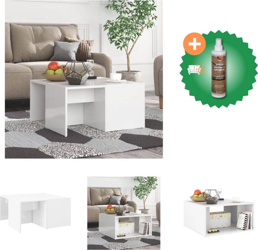 VidaXL Salontafels 4 st 33x33x33 cm spaanplaat hoogglans wit Tafel Inclusief Houtreiniger en verfrisser